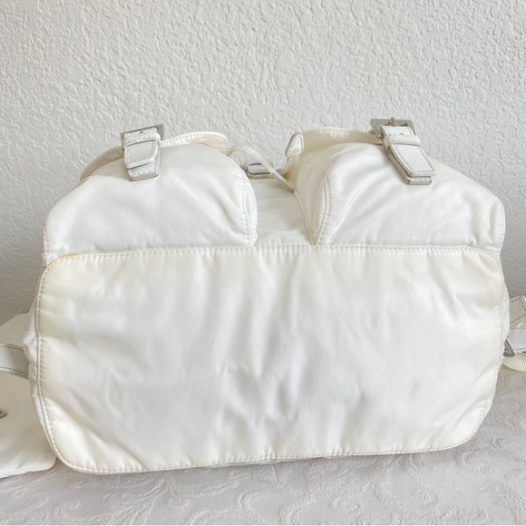 Prada white Re-Nylon medium backpack with pouch - Picture 9 of 16